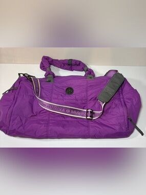 lululemon athletica Bright Purple Quilted Shoulder Tote with Branded Strap